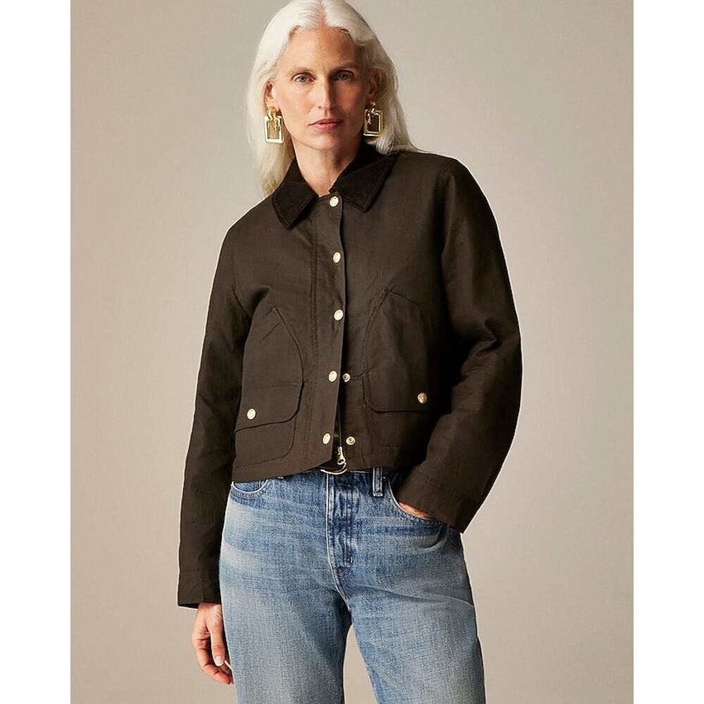 J. Crew Women's Short Barn Jacket In English Ripstop Cotton Size Large NWT